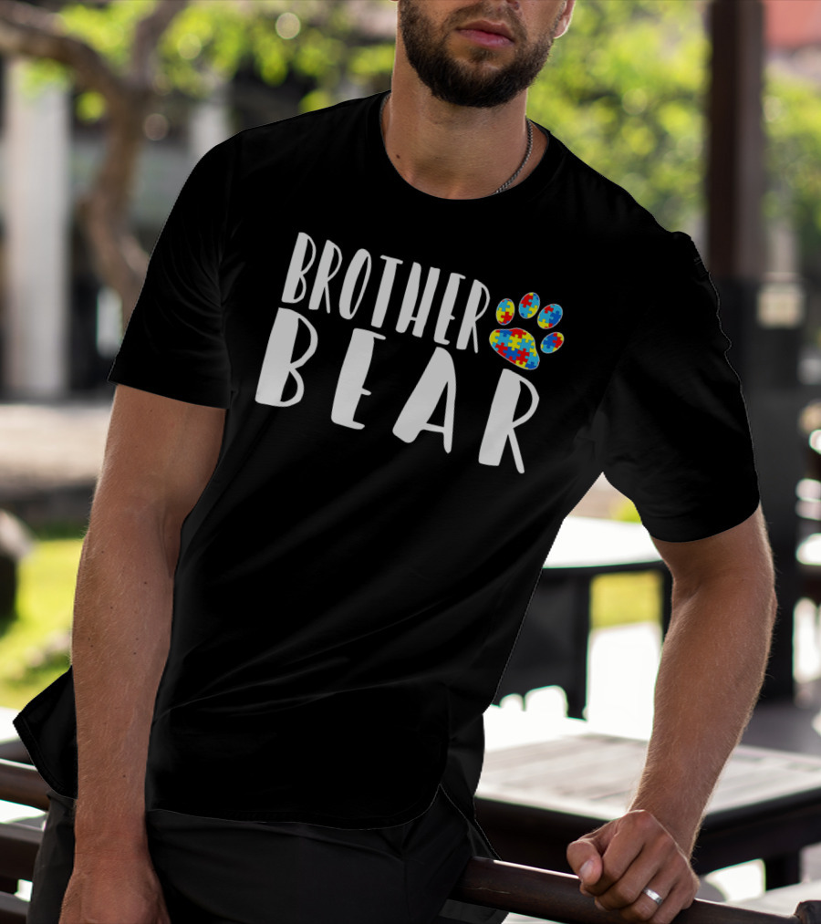 Brother Bear Autism Puzzle Pawprint Awareness T-Shirt