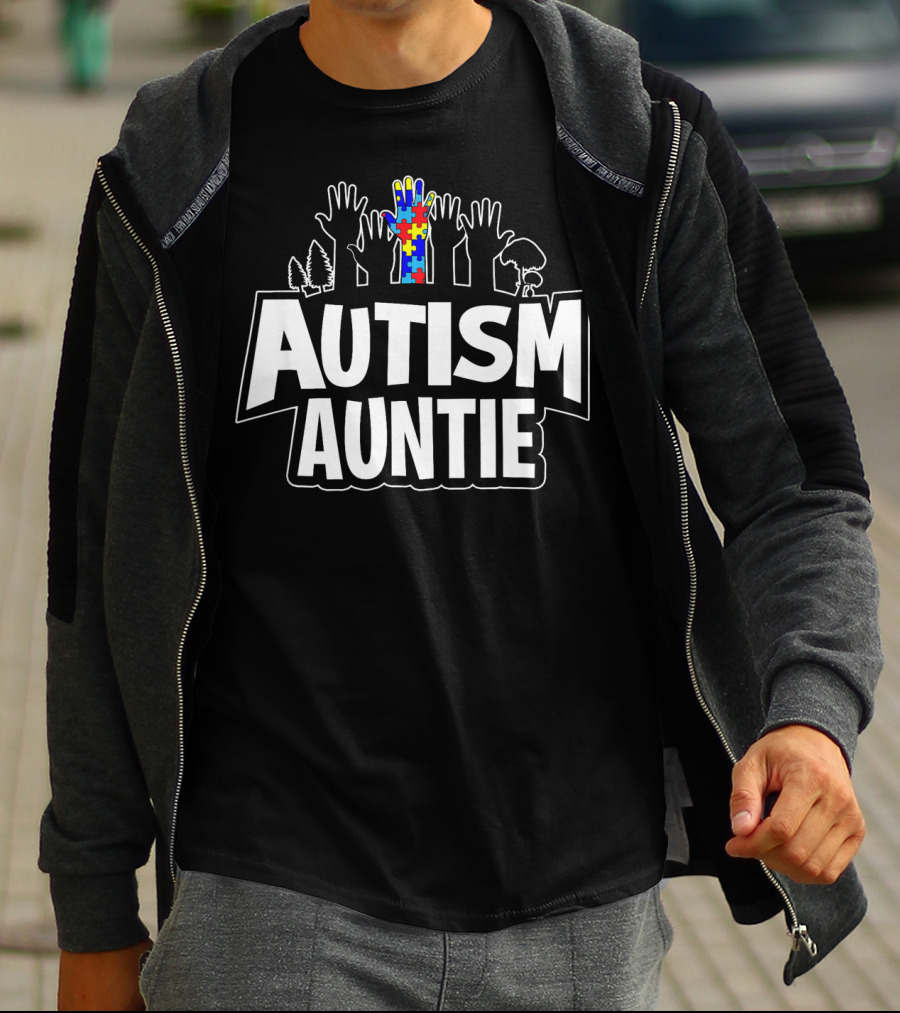 Autism Auntie Cool Autistic Awareness T-Shirt