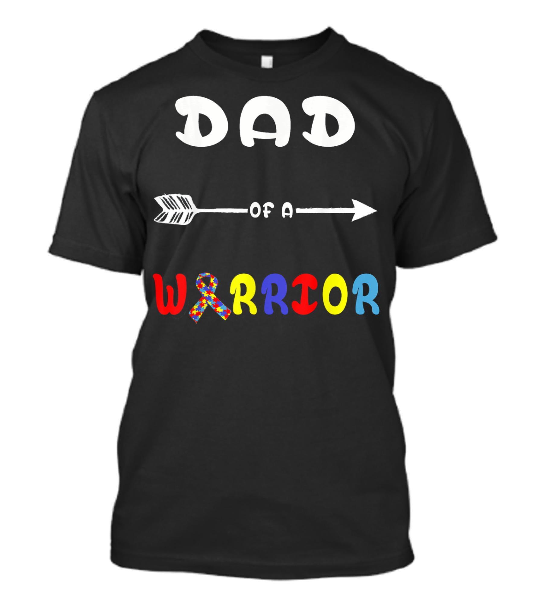 Dad Of A Warrior Autism Awareness Arrow Puzzle T-Shirt
