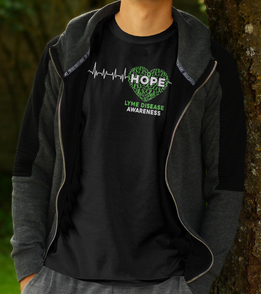 HOPE Heartbeat Ribbon Lyme Disease Awareness T-Shirt