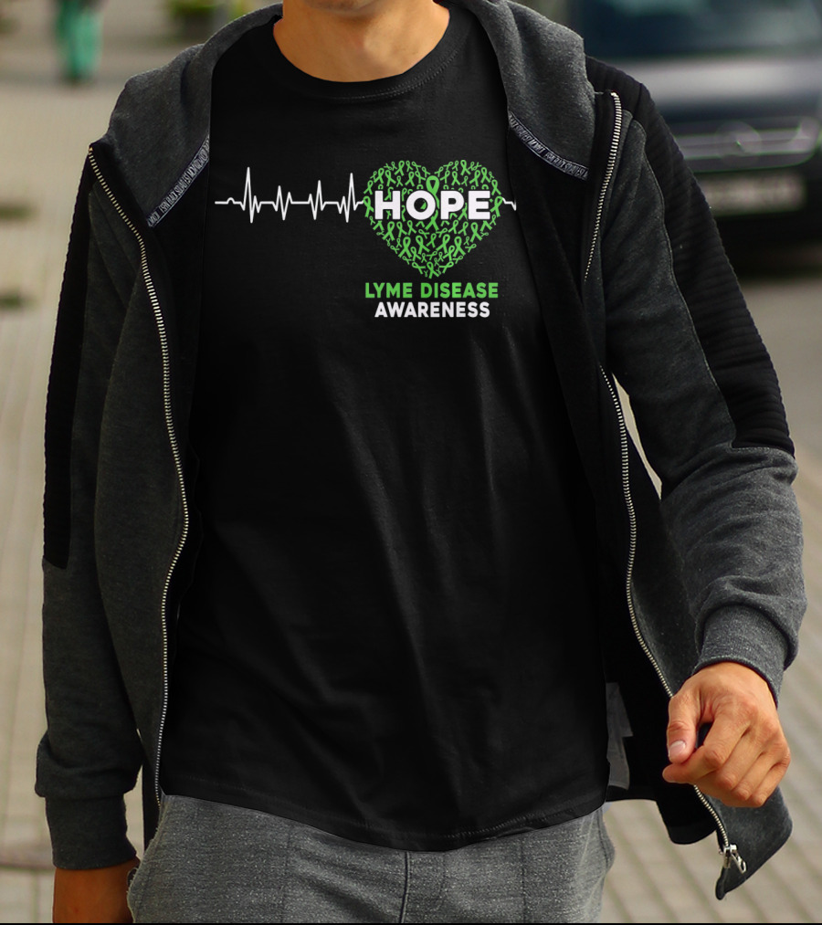 HOPE Heartbeat Ribbon Lyme Disease Awareness T-Shirt
