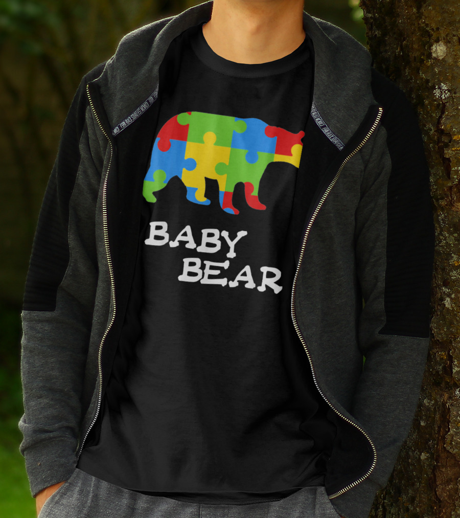 Autism Awareness Baby Bear Puzzle Design For Boy T-Shirt