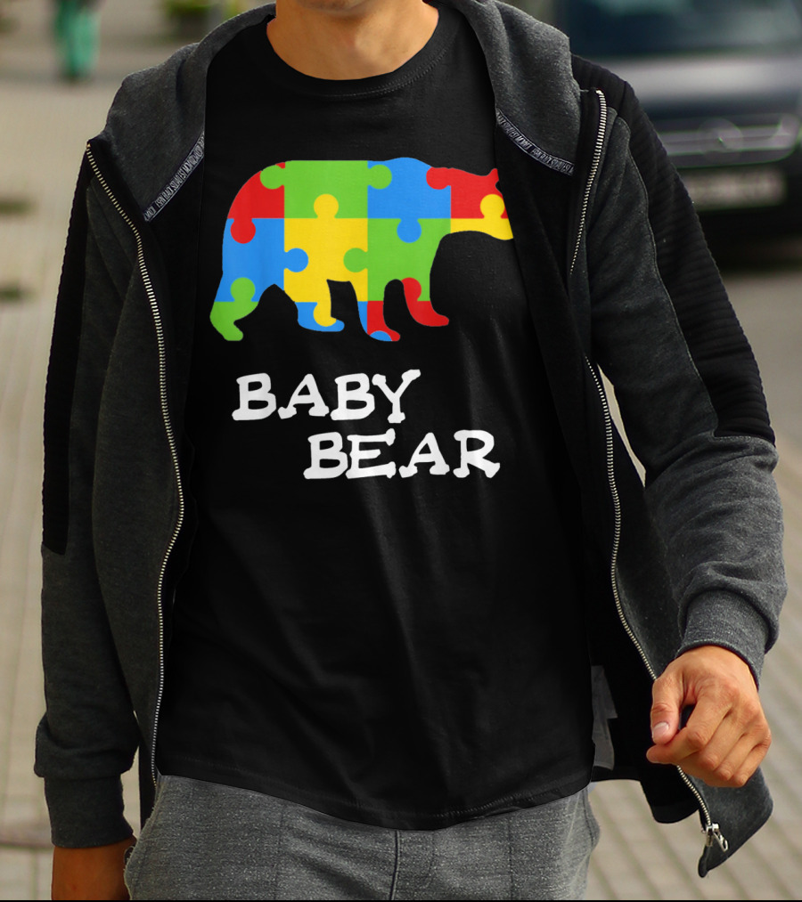 Autism Awareness Baby Bear Puzzle Design For Boy T-Shirt