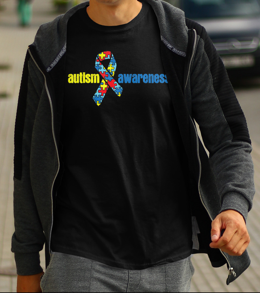 Autism Awareness Ribbon With Puzzle Pieces T-Shirt