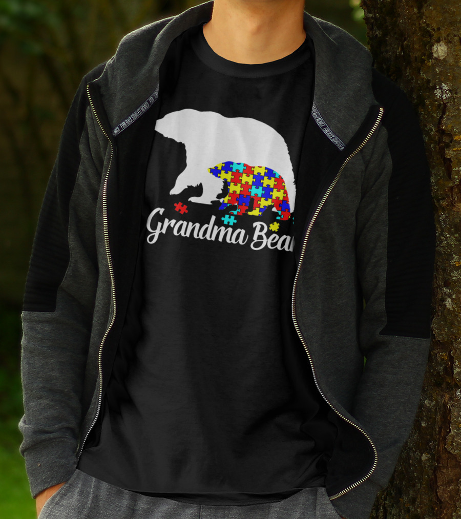 Grandma Bear Puzzle Autism Awareness Iconic T-Shirt