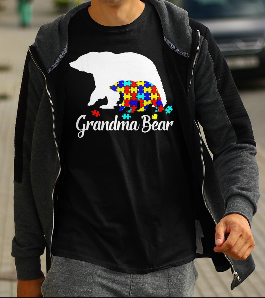 Grandma Bear Puzzle Autism Awareness Iconic T-Shirt
