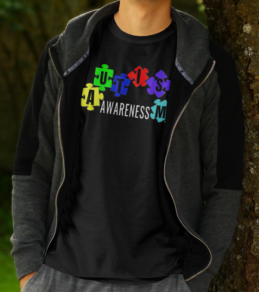 Autism Awareness Colorful Puzzle Pieces T-Shirt