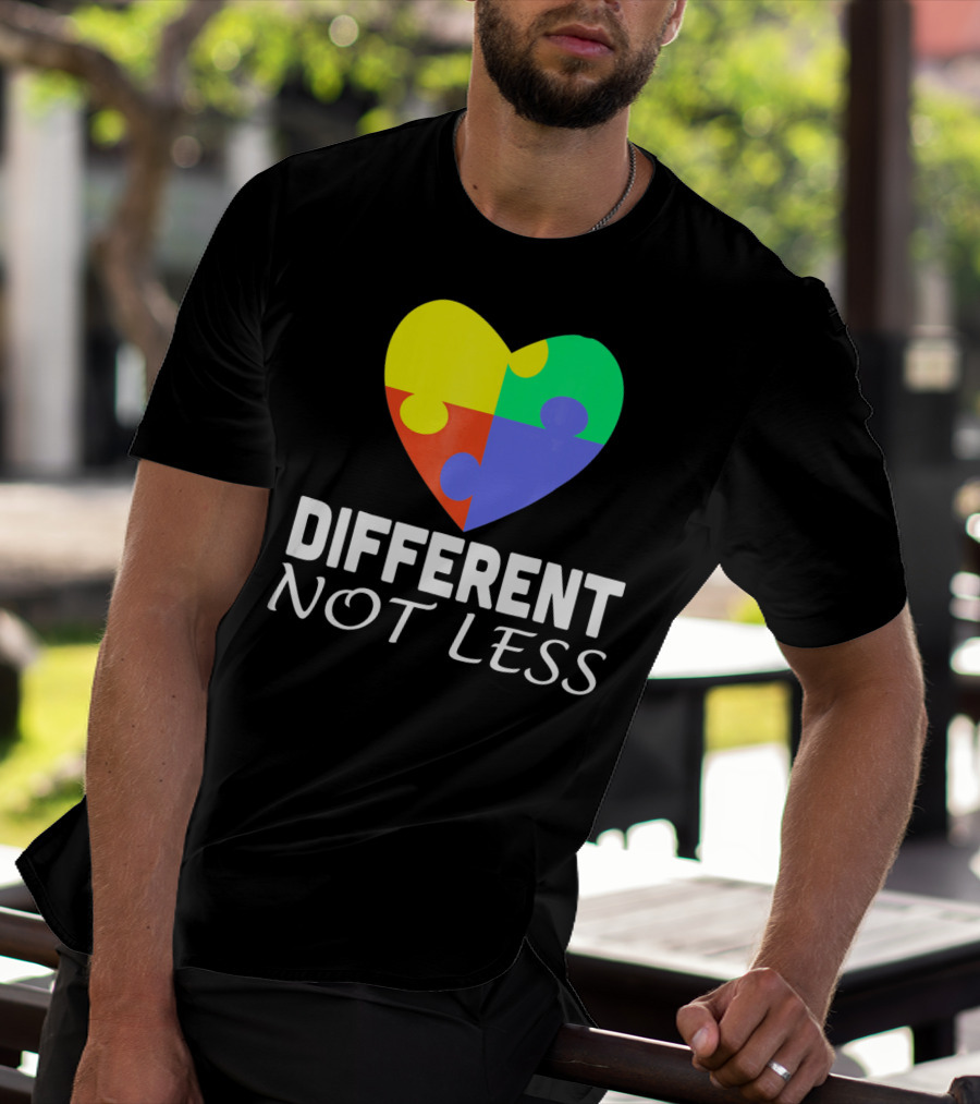 Different Not Less Autism Puzzle Piece Awareness T-Shirt