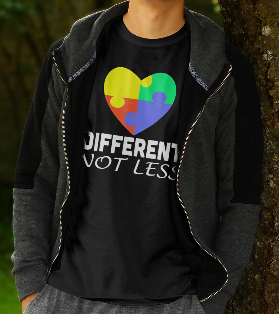 Different Not Less Autism Puzzle Piece Awareness T-Shirt