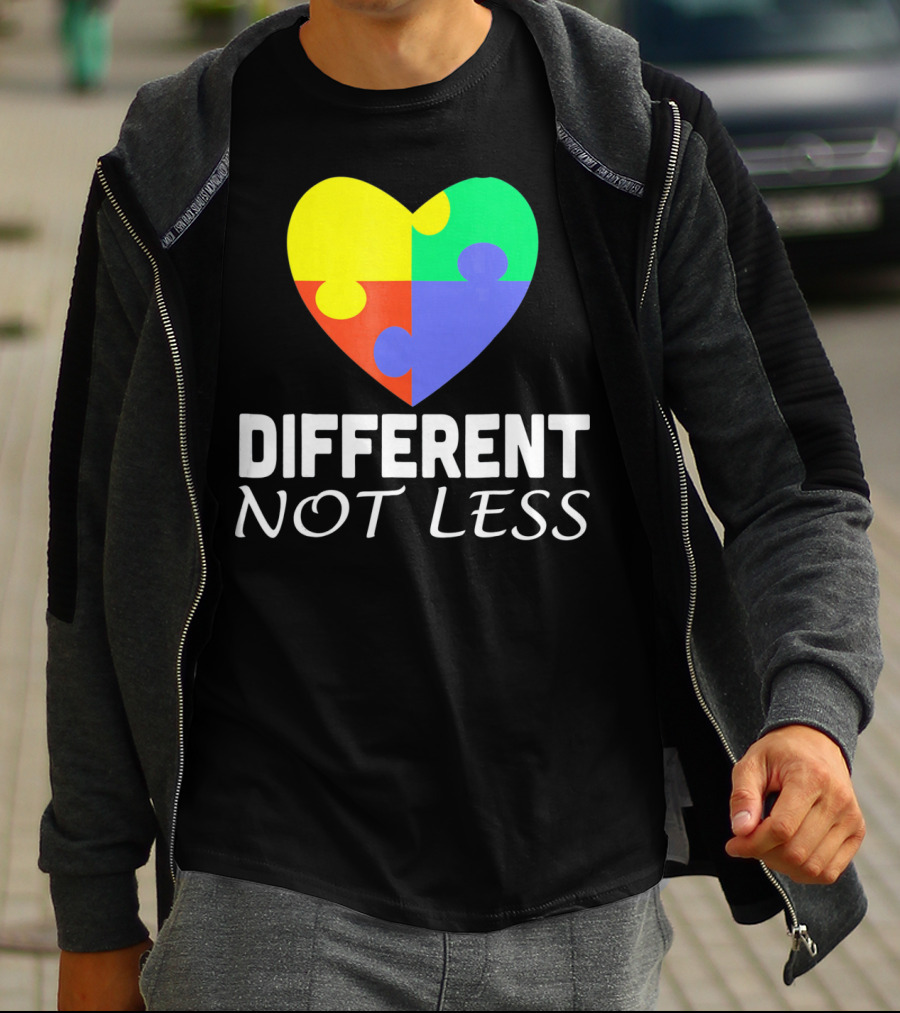 Different Not Less Autism Puzzle Piece Awareness T-Shirt