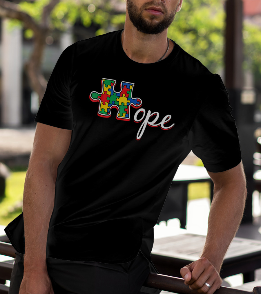 Autism Awareness Day Hope Puzzle Piece T-Shirt