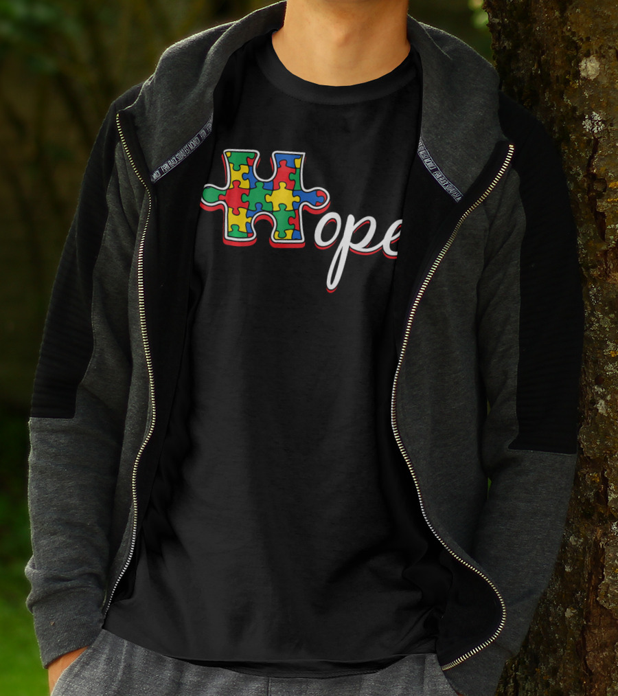 Autism Awareness Day Hope Puzzle Piece T-Shirt