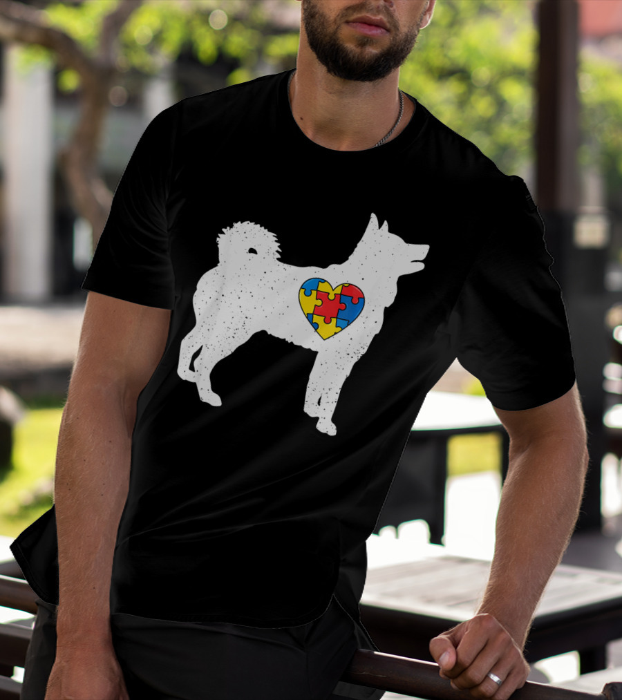 Husky Autism Awareness Puzzle Heart T-Shirt