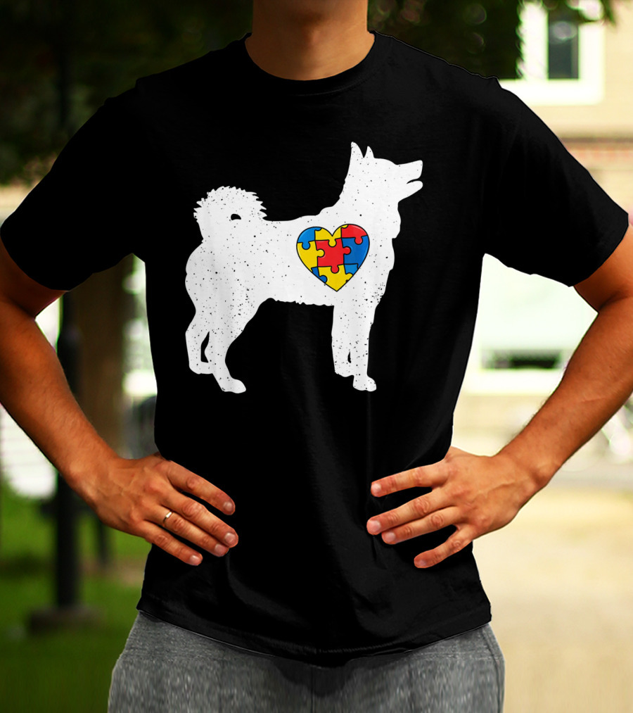 Husky Autism Awareness Puzzle Heart T-Shirt