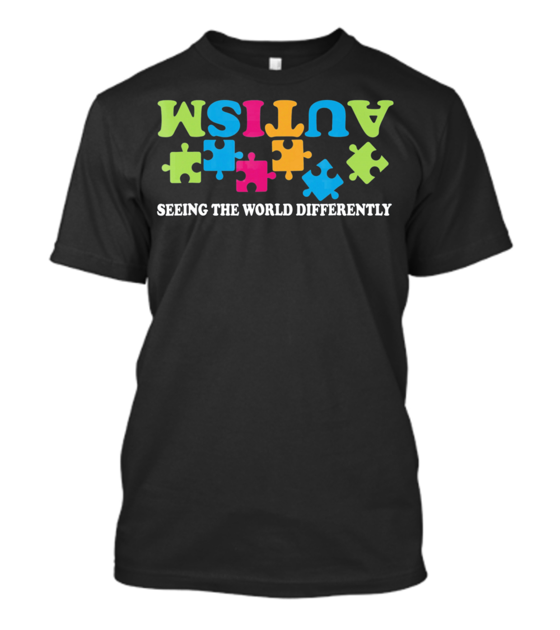 Seeing The World Differently Autism Puzzle Pieces T-Shirt