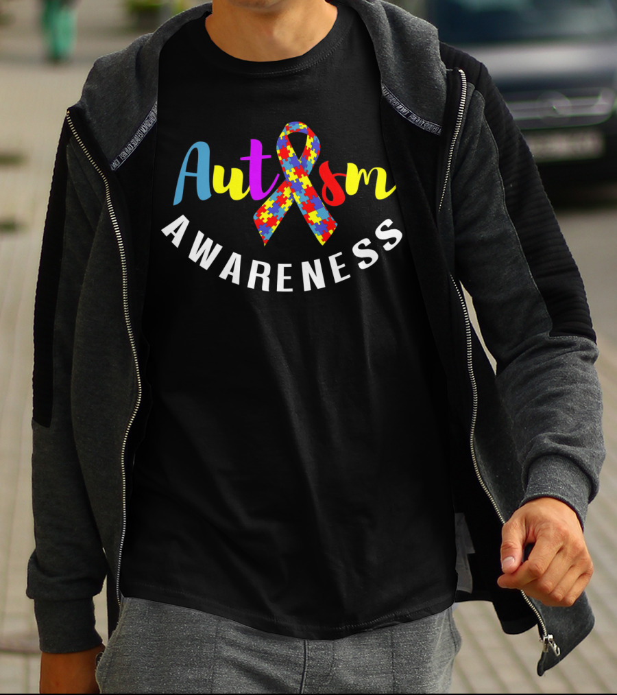 Autism Awareness Puzzle Ribbon Support T-Shirt