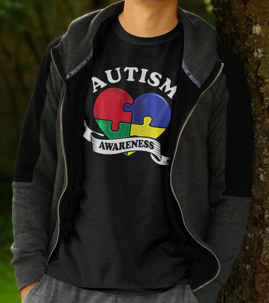 AUTISM AWARENESS HEART PUZZLE PIECE T-Shirt