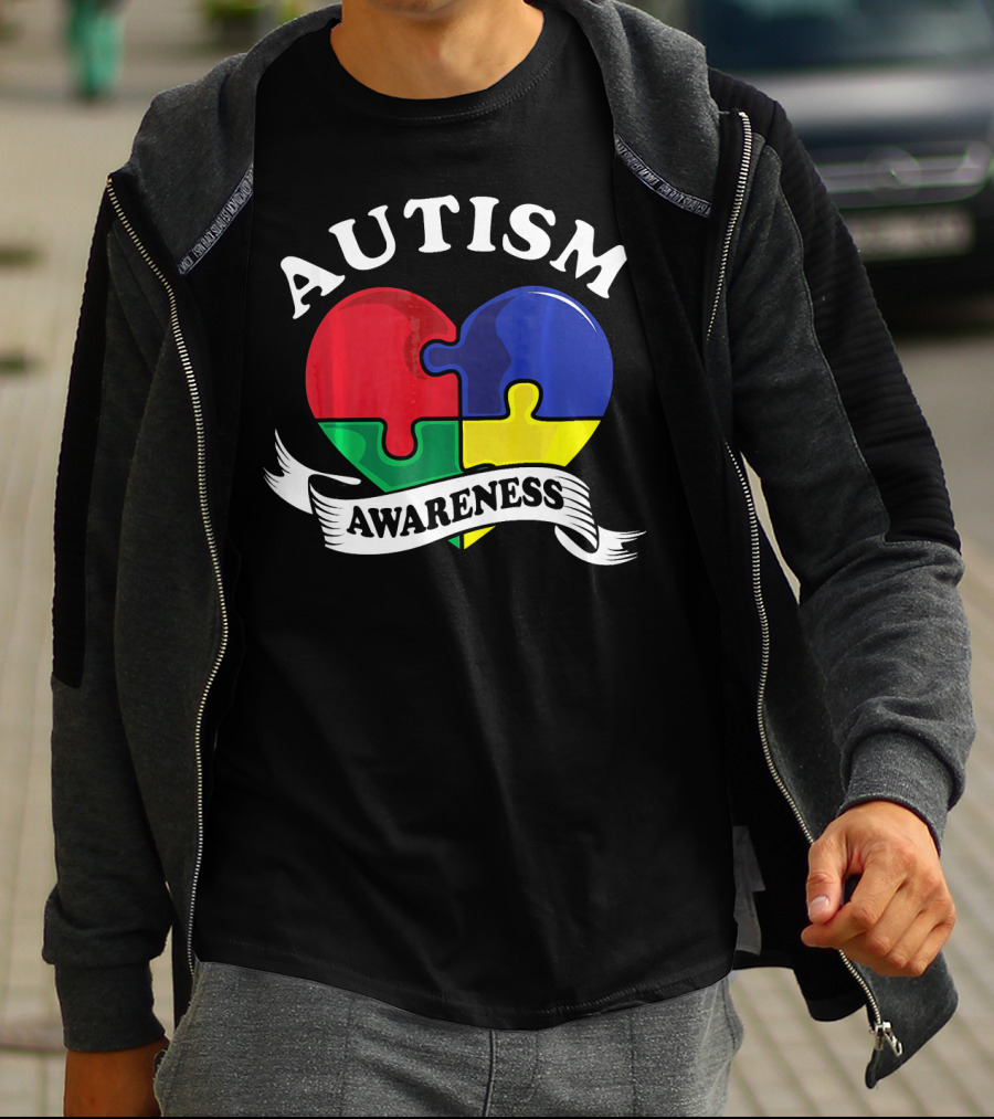 AUTISM AWARENESS HEART PUZZLE PIECE T-Shirt