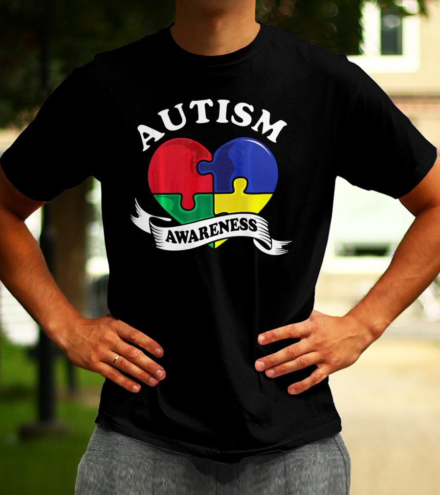 AUTISM AWARENESS HEART PUZZLE PIECE T-Shirt