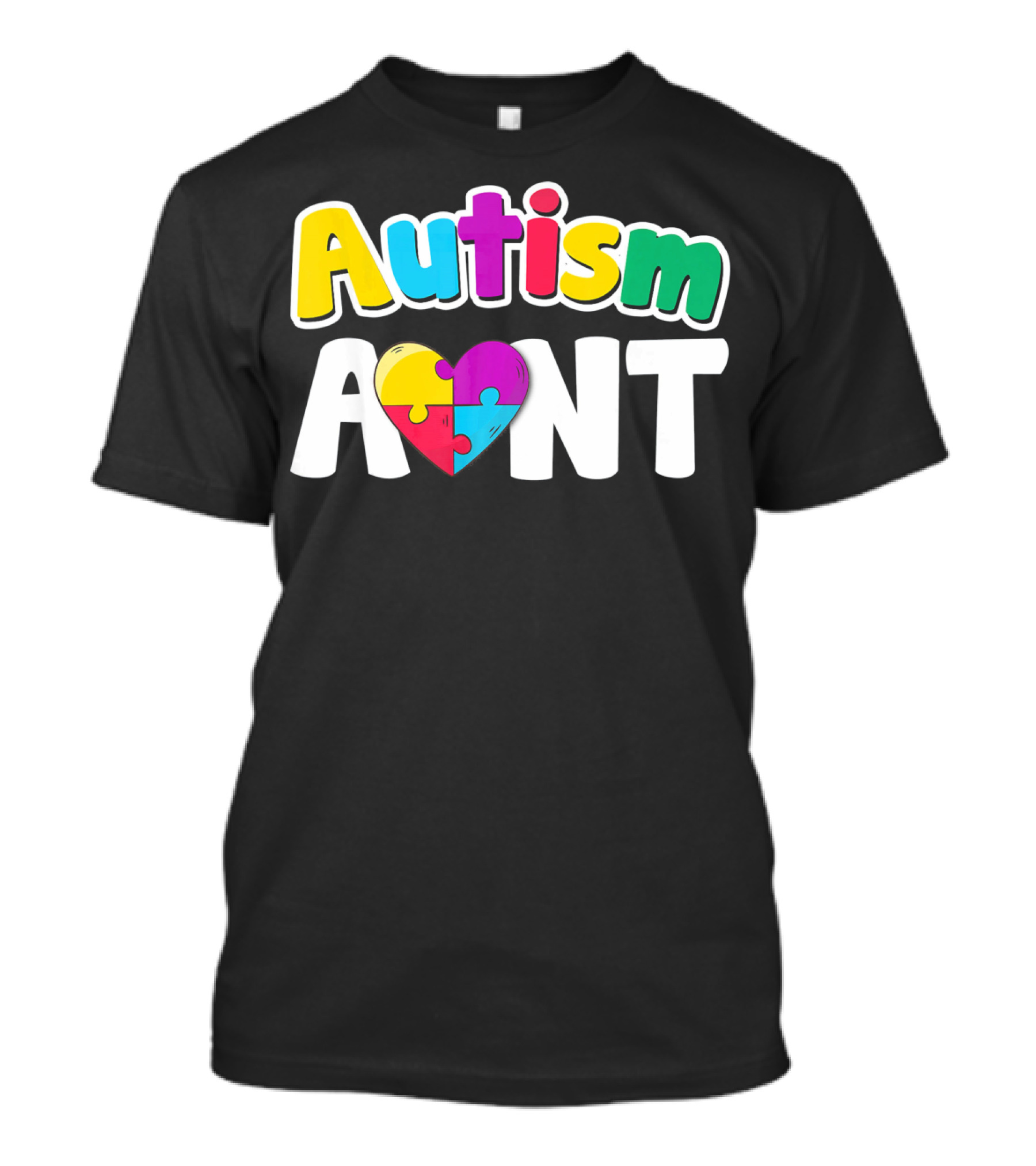 Autism Aunt Heart Puzzle Awareness T-Shirt