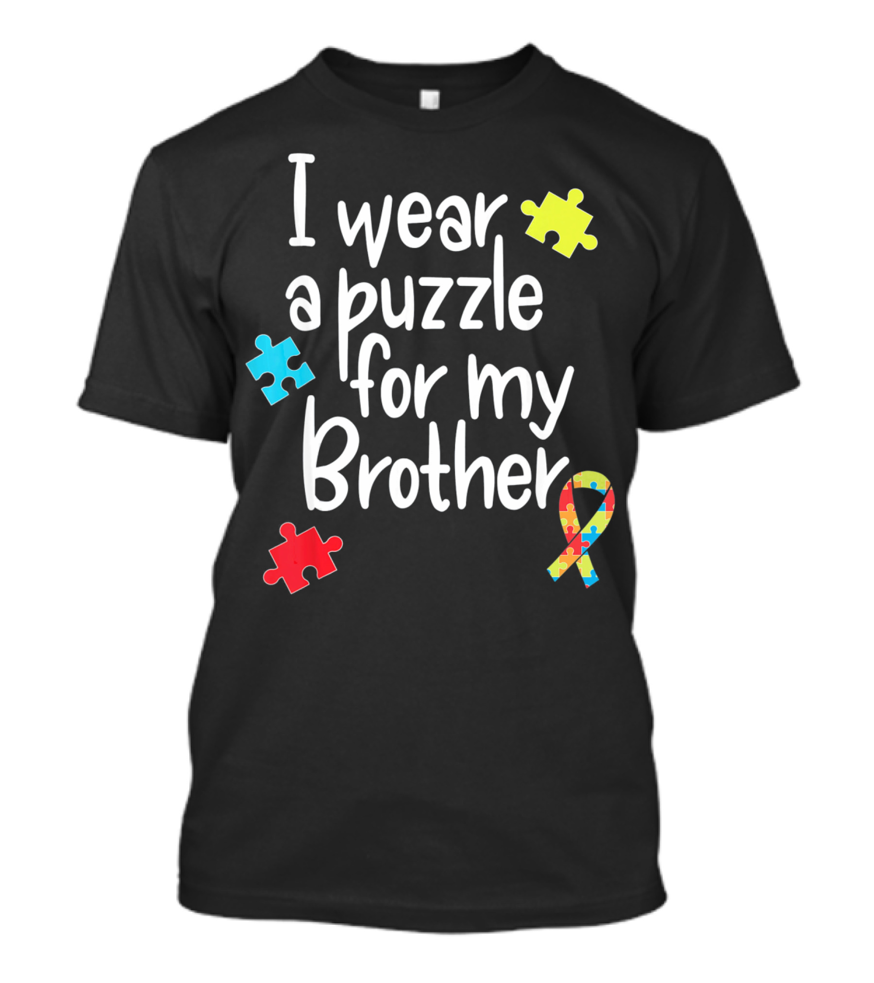 I Wear A Puzzle For My Brother Autism T-Shirt