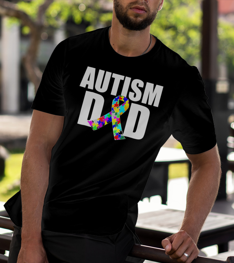 Autism Spectrum Awareness Autism Dad Puzzle T-Shirt