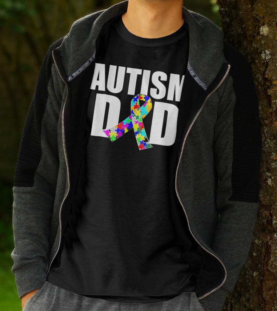 Autism Spectrum Awareness Autism Dad Puzzle T-Shirt