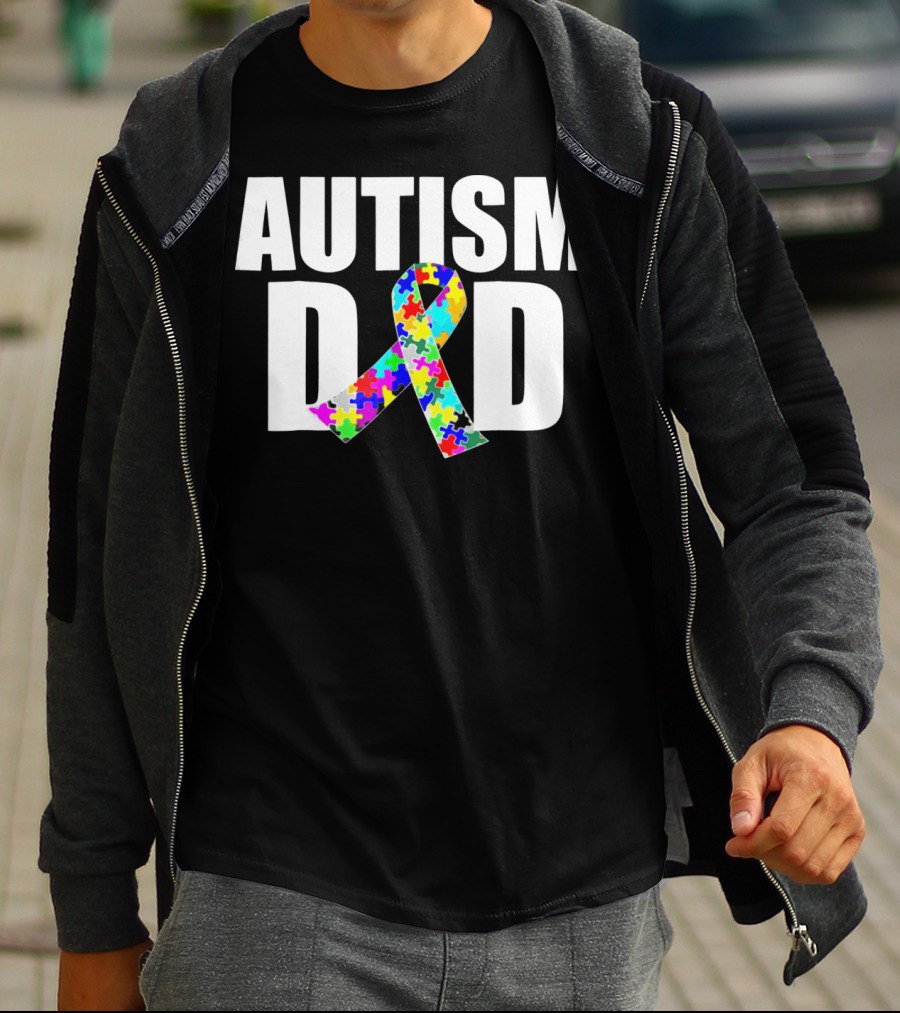 Autism Spectrum Awareness Autism Dad Puzzle T-Shirt