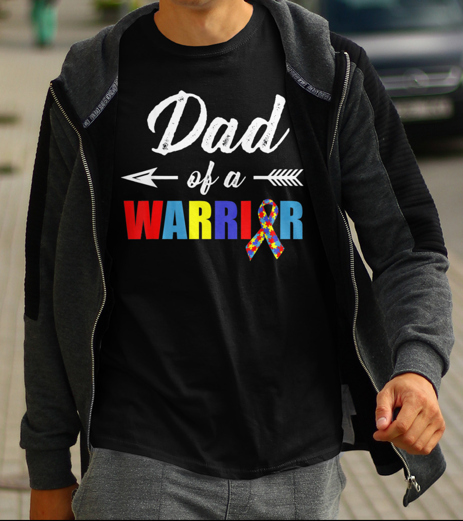 Dad Of A Warrior Autism Awareness T-Shirt