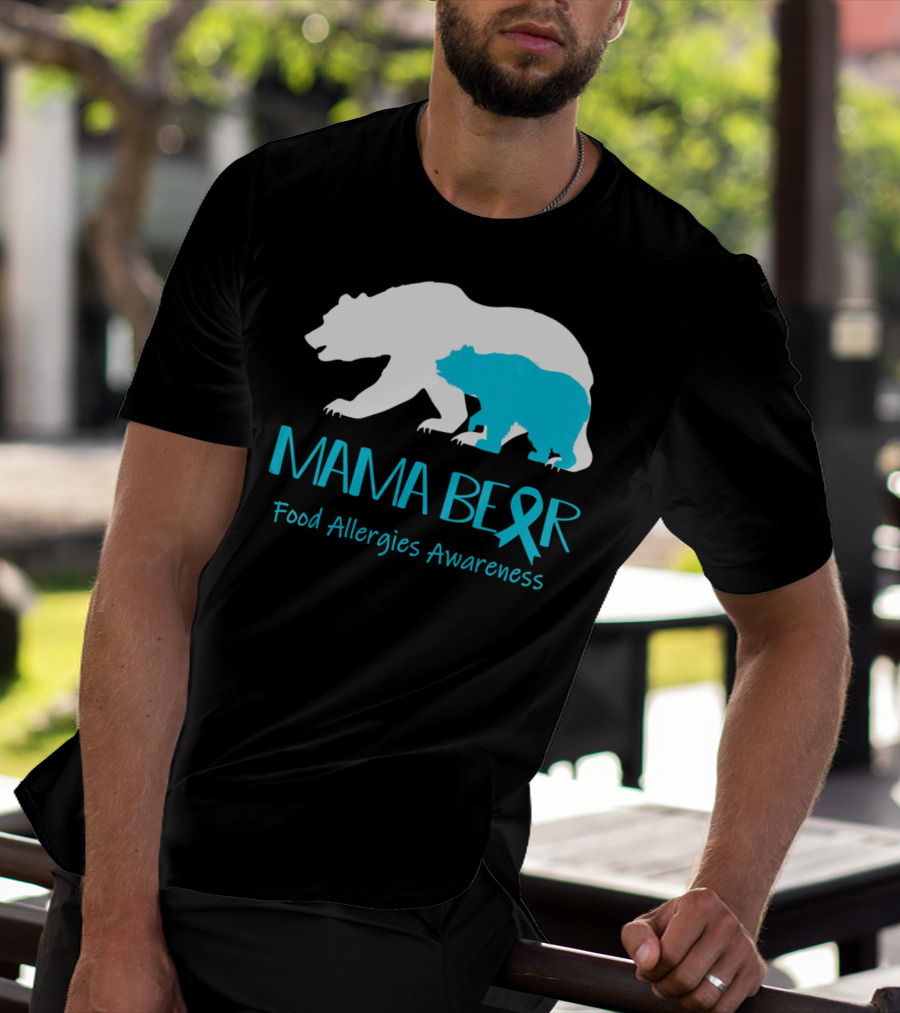 Mama Bear Food Allergies Awareness Ribbon T-Shirt