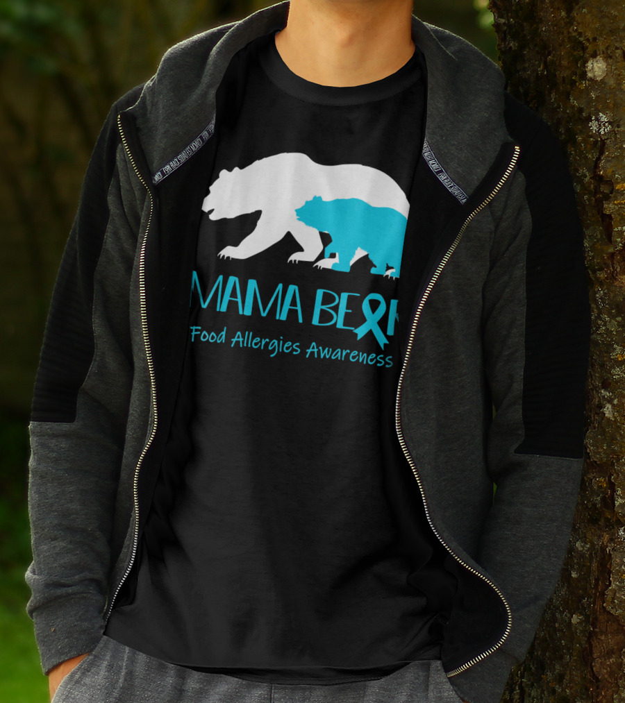 Mama Bear Food Allergies Awareness Ribbon T-Shirt