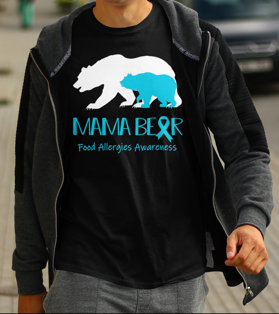 Mama Bear Food Allergies Awareness Ribbon T-Shirt
