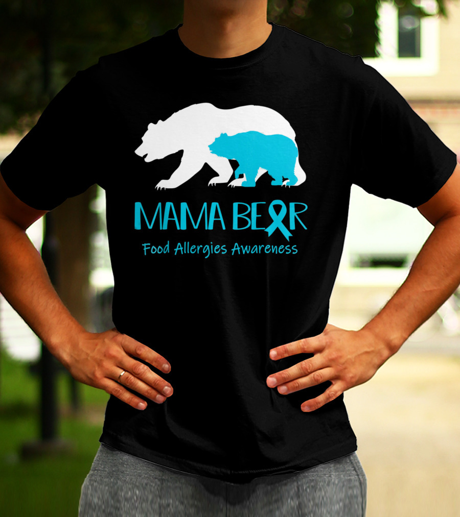 Mama Bear Food Allergies Awareness Ribbon T-Shirt