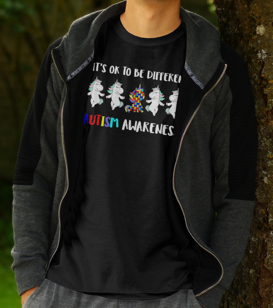 It's Ok To Be Different Autism Awareness Unicorn T-Shirt