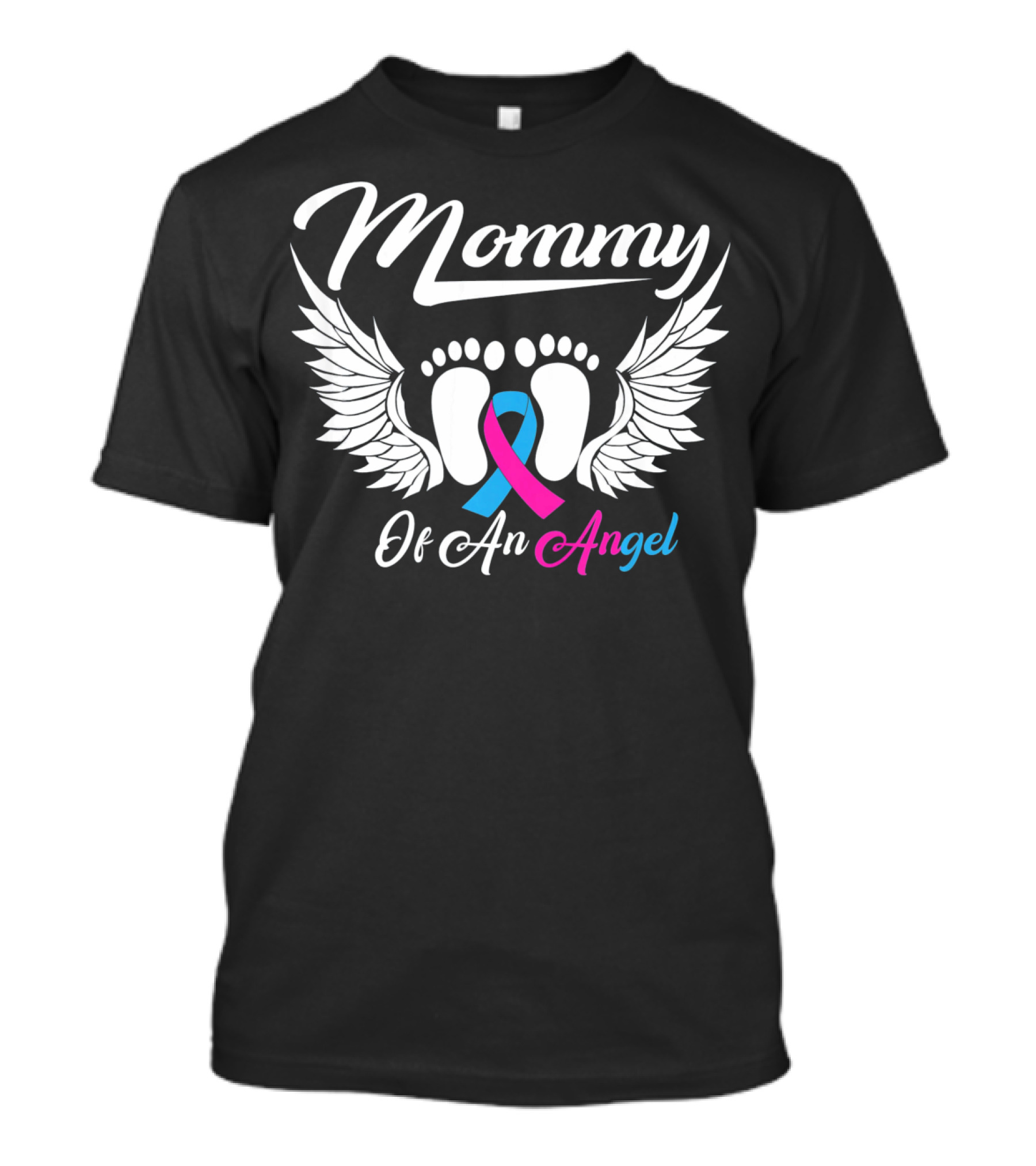 Mommy Of An Angel Miscarriage Awareness Footprints And Wings T-Shirt