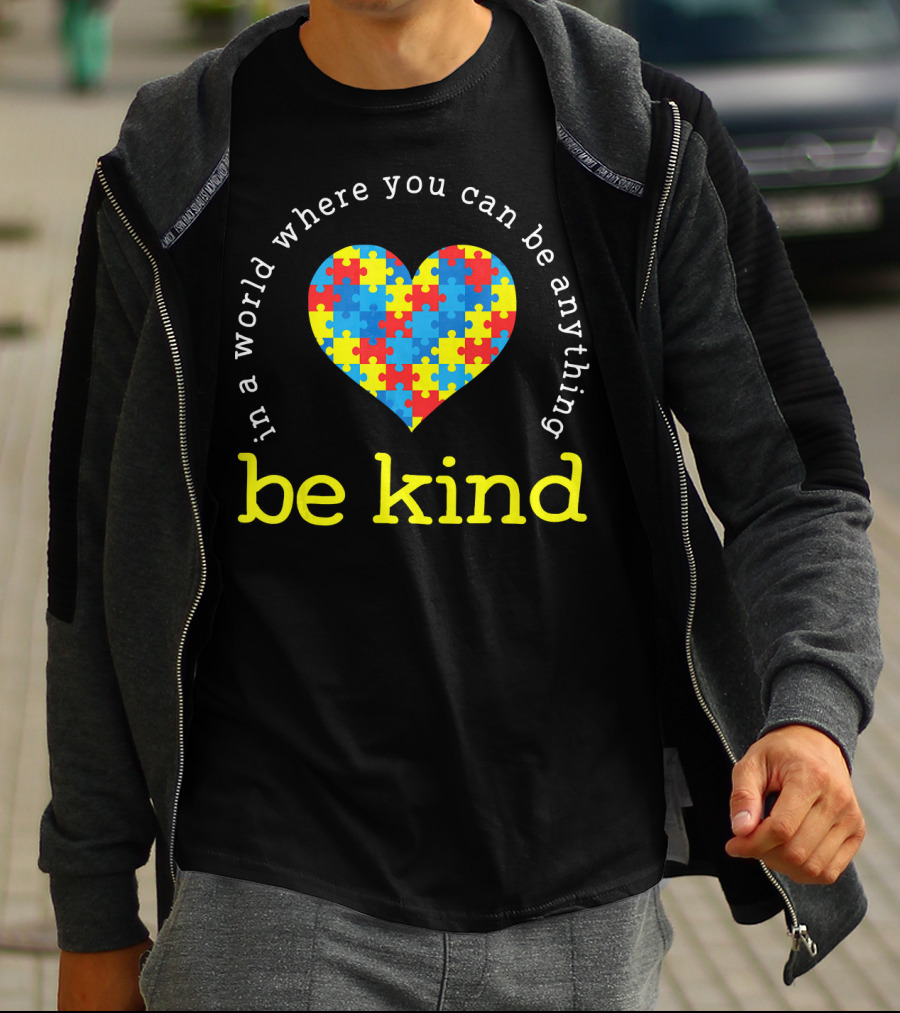 Be Kind Heart Puzzle Autism Awareness T-Shirt