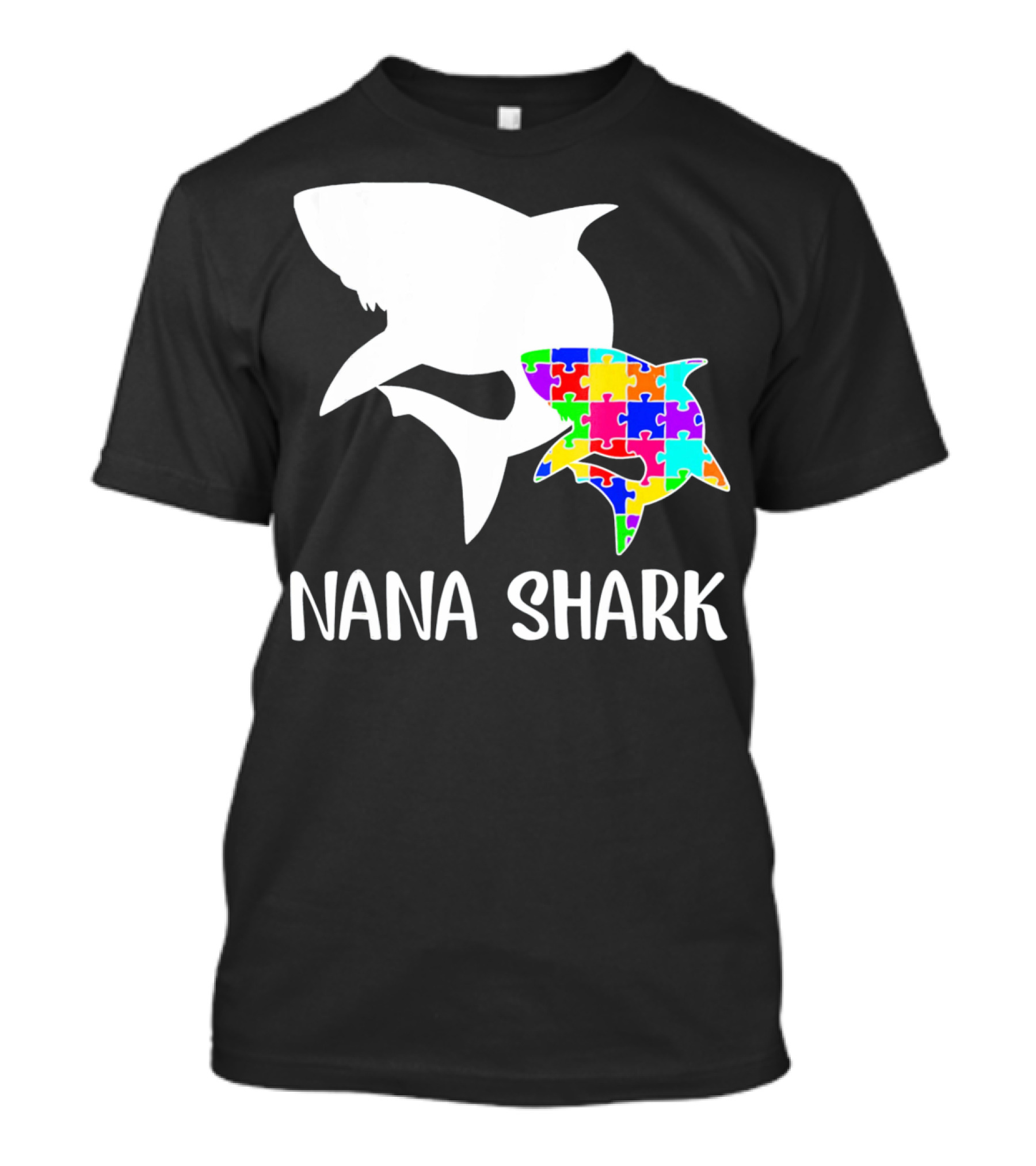 Nana Shark Puzzle Autism Awareness T-Shirt