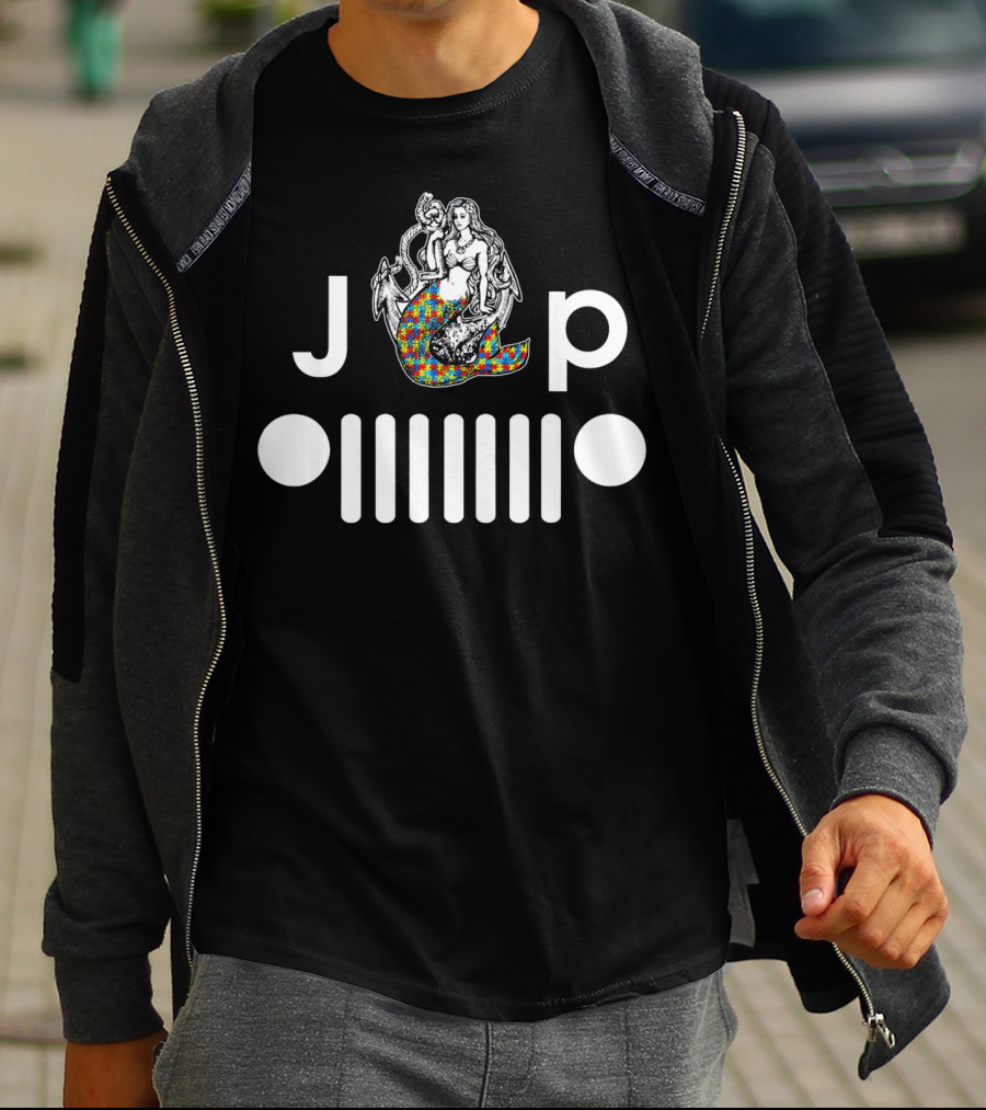 Autism Awareness Mermaid Jeep Girl JP T-Shirt