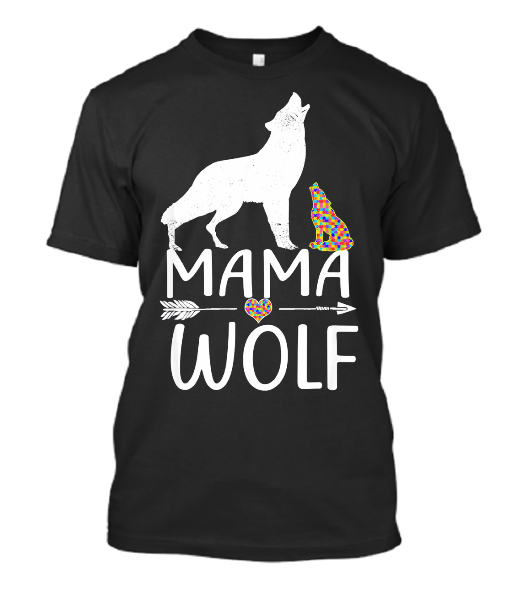 Mama Wolf Autism Awareness Autis T-Shirt