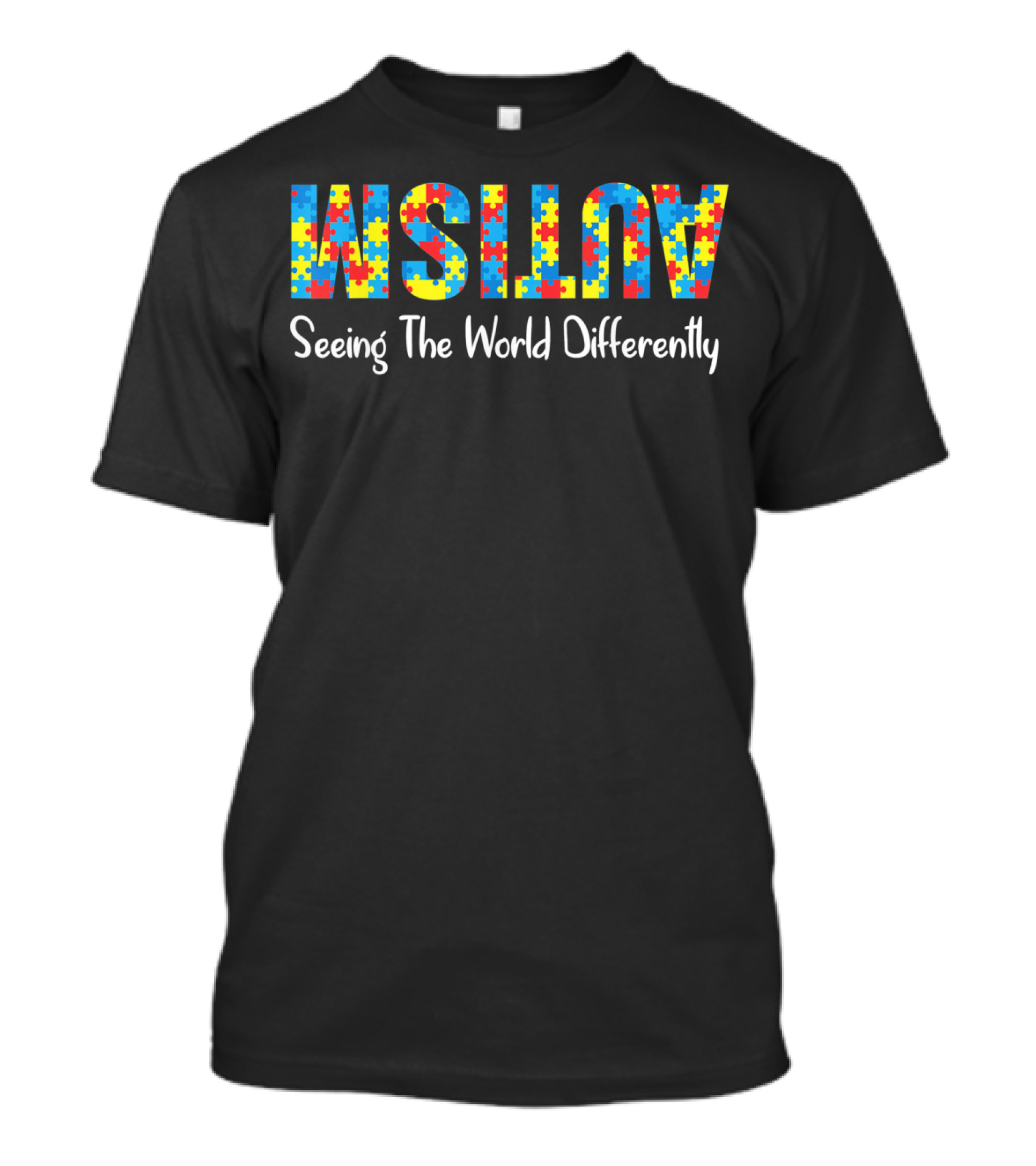 Mens Autism Awareness Seeing The World Differently T-Shirt