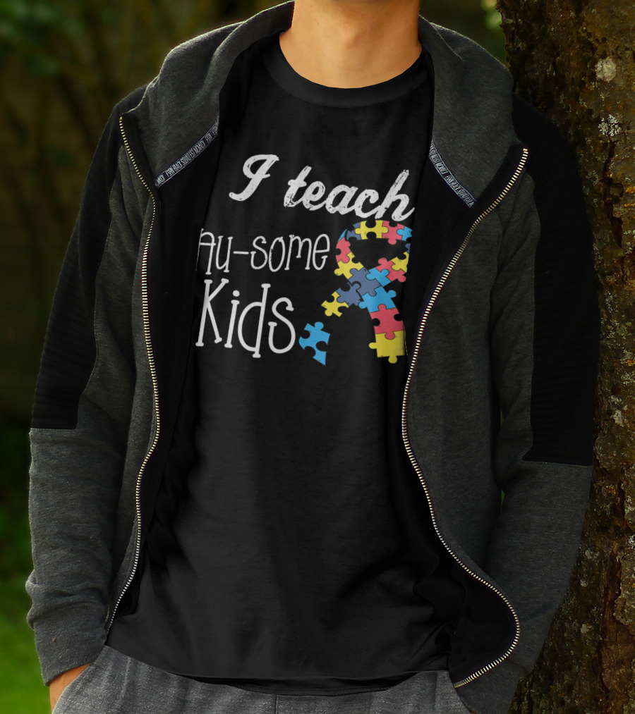 I Teach Au-Some Kids Autism Awareness Puzzle T-Shirt