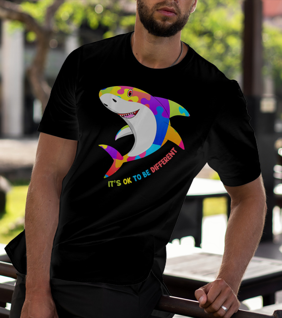 It's Ok To Be Different Shark Autism Awareness T-Shirt