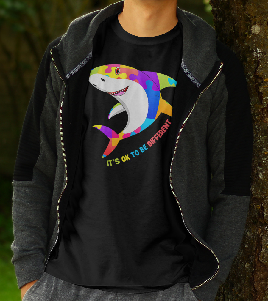 It's Ok To Be Different Shark Autism Awareness T-Shirt