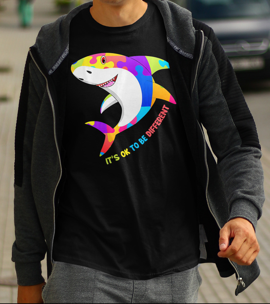It's Ok To Be Different Shark Autism Awareness T-Shirt