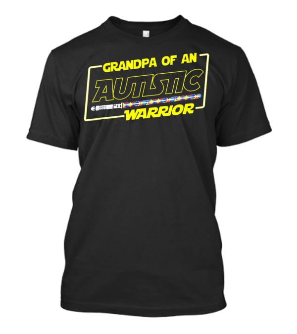 Grandpa Of An Autistic Warrior Autism Awareness T-Shirt