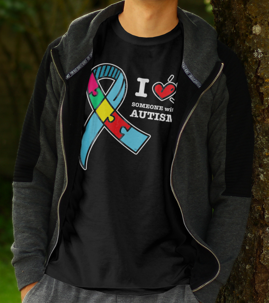 Autism Awareness I Love Someone With Autism Puzzle T-Shirt