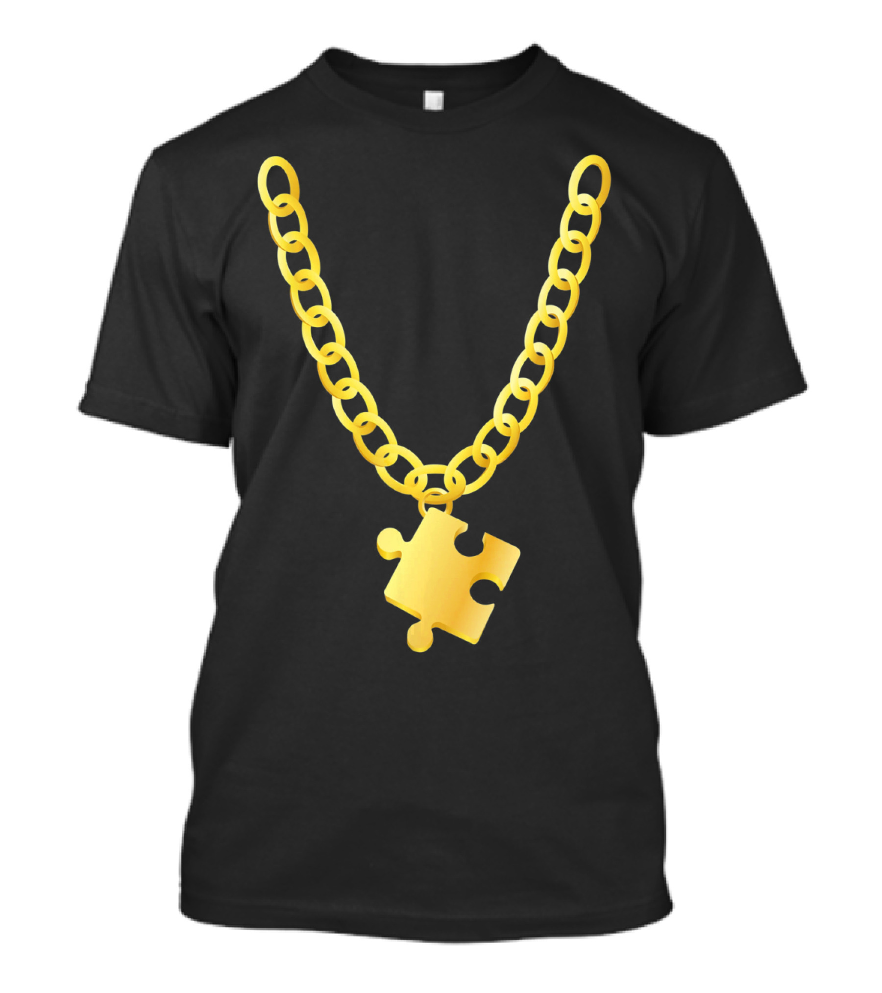 Original Autism Awareness Gold Puzzle Necklace T-Shirt