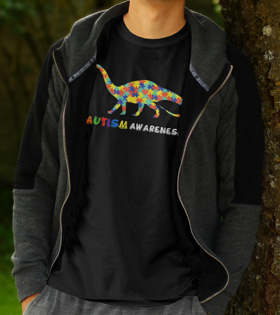 Autism Awareness Dinosaur Puzzle T-Shirt