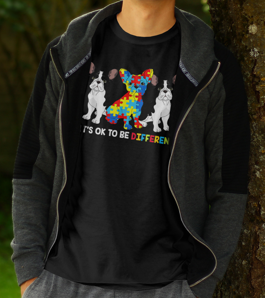 IT'S OK TO BE DIFFERENT FRENCH BULLDOG AU JIGSAW PUZZLE T-Shirt