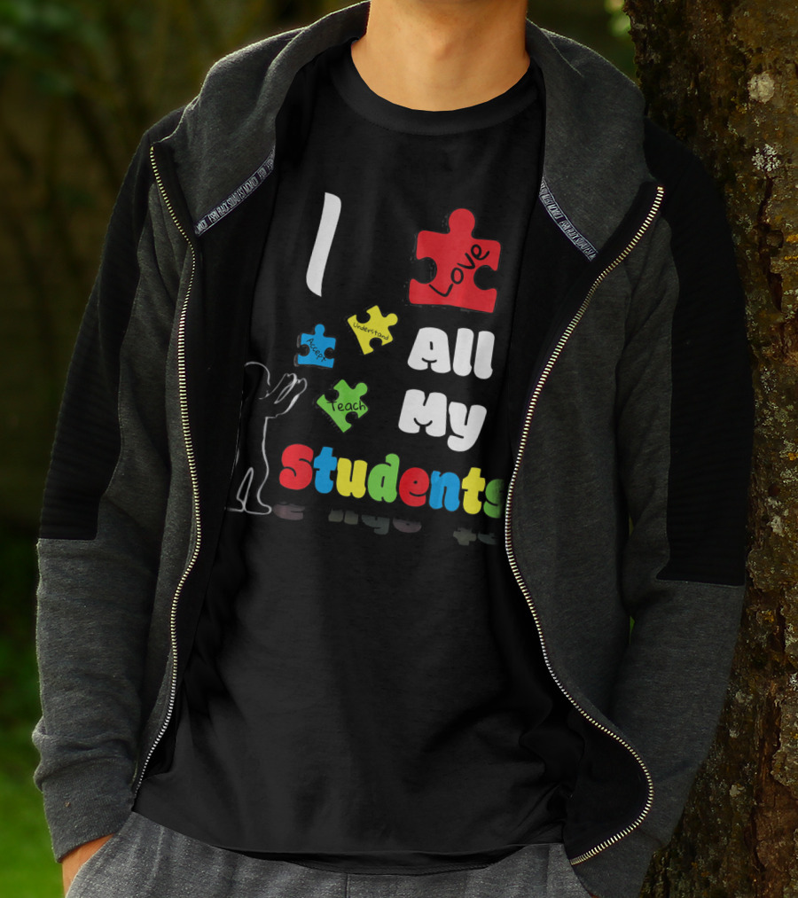I Love All My Students Autism Awareness Puzzle T-Shirt